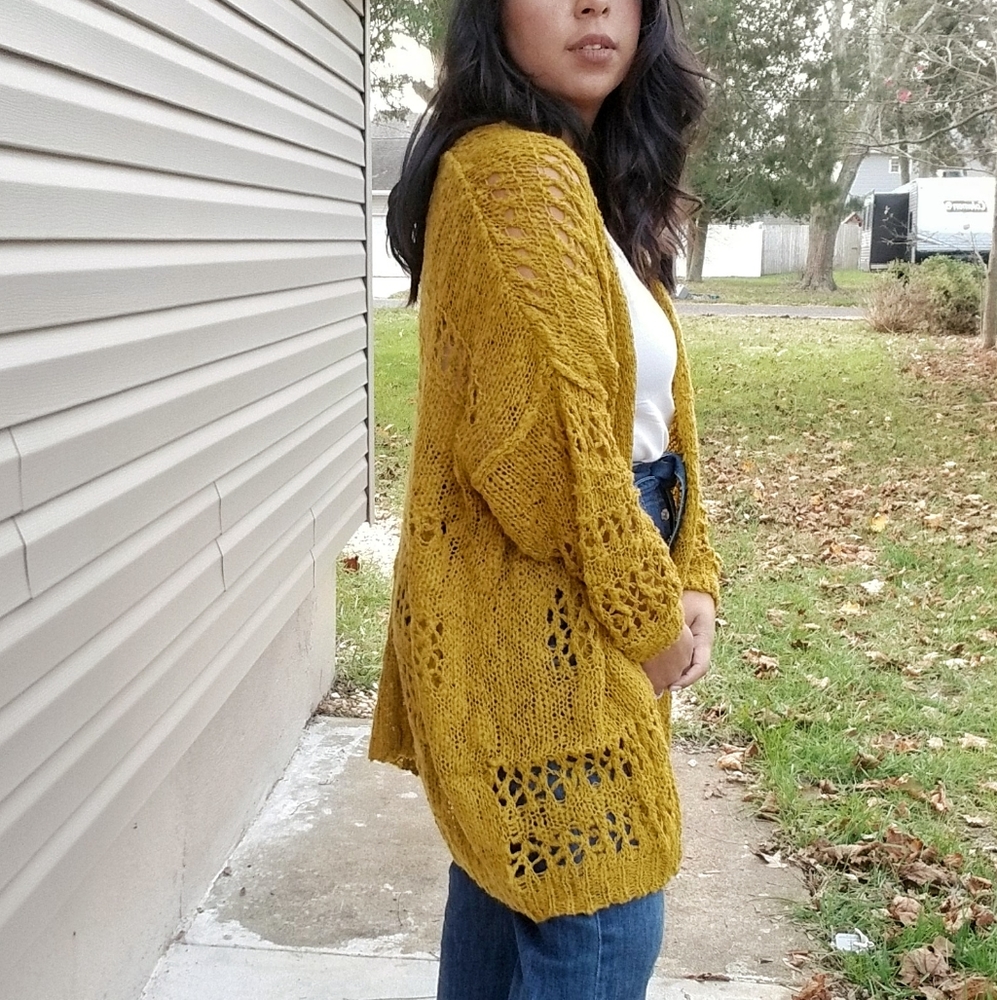 𝙉𝙀𝙒| FAITHFULNESS MUSTARD YELLOW KNIT CARDIGAN - Picture 3 of 11